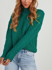 Milan Kiss Sweter w kolorze zielonym rozmiar: L. Zielone swetry Milan Kiss, l, bez wzorów, bez ramiączek. Za 192.95 zł.