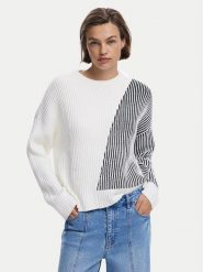 Desigual Sweter Nome 25WWJF26 Biały Regular Fit. Białe swetry Desigual, xs, bez wzorów, z syntetyku, bez ramiączek. Za 489.99 zł.