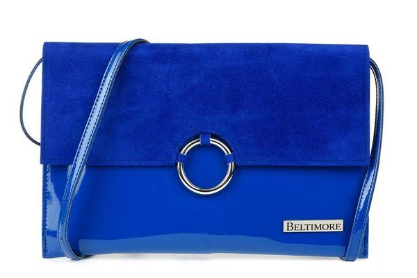 Kopertówka niebieska listonoszka BELTIMORE W63. Niebieskie torebki klasyczne bez wzorów, z materiału, małe, bez dodatków. Za 79.90 zł.