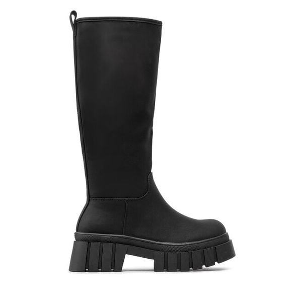 Kozaki DeeZee. Czarne kozaki DeeZee, bez obcasa, na płaskiej podeszwie, bez zapięcia. Za 169.99 zł.