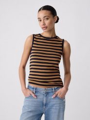 GAP Top w kolorze karmelowo-czarnym rozmiar: XXL. Brązowe topy GAP, xxl, bez wzorów, bez kołnierzyka, bez ramiączek. Za 43.99 zł.