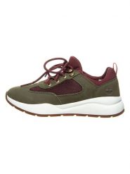 Timberland Sneakersy "Boroughs" w kolorze oliwkowo-bordowym rozmiar: 36. Brązowe trampki Timberland, bez wzorów, z materiału, bez zapięcia. Za 167.28 zł.