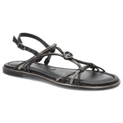Czarne Sandały Tamaris Eleganckie Płaskie Buty. Czarne sandały Tamaris, z aplikacjami, ze skóry, eleganckie, bez obcasa, na płaskiej podeszwie, bez zapięcia. Za 296.99 zł.