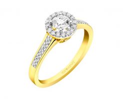 Pierścionek z żółtego złota z brylantami - 0,35 ct - próba 750. Żółte pierścionki Apart, z brylantem, złote. Za 9,990.00 zł.