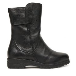 Botki Caprice. Czarne botki Caprice, bez wzorów, bez obcasa, na płaskiej podeszwie, bez zapięcia. Za 649.99 zł.