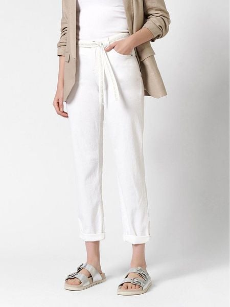 Rosner Dżinsy - Relaxed fit - w kolorze białym rozmiar: 44/L28. Białe jeansy Rosner, l, bez wzorów, z podwyższonym stanem. Za 189.95 zł.