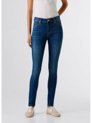 Pepe Jeans Dżinsy - Skinny fit - w kolorze granatowym rozmiar: W25/L32. Niebieskie jeansy Pepe Jeans, l, z aplikacjami, z podwyższonym stanem. Za 197.17 zł.