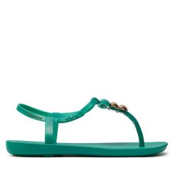 Sandały Ipanema. Zielone sandały Ipanema, bez wzorów, bez obcasa, na płaskiej podeszwie, bez zapięcia. Za 109.99 zł.