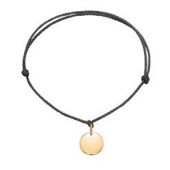 Bransoletka z pozłacanym medalikiem na grubym czarnym sznurku premium. Czarne bransoletki Lilou, pozłacane. Za 108.00 zł.