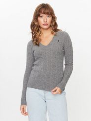 Polo Ralph Lauren Sweter 211910422013 Szary Regular Fit. Szare swetry Polo Ralph Lauren, xs, bez wzorów, z wełny, bez ramiączek. Za 619.99 zł.