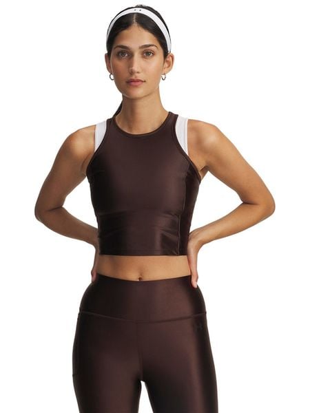 Under Armour Top funkcyjny w kolorze brązowym rozmiar: S. Brązowe topy Under Armour, s, bez wzorów, z materiału, bez kołnierzyka, bez ramiączek. Za 91.34 zł.