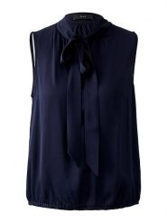 Oui Bluzka w kolorze granatowym rozmiar: 44. Niebieskie bluzki Oui, bez wzorów, bez kołnierzyka, bez ramiączek. Za 126.99 zł.