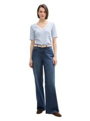 Tom Tailor Koszulka w kolorze błękitno-białym rozmiar: L. Białe bluzki Tom Tailor, l, bez wzorów, bez kołnierzyka, bez ramiączek. Za 43.99 zł.