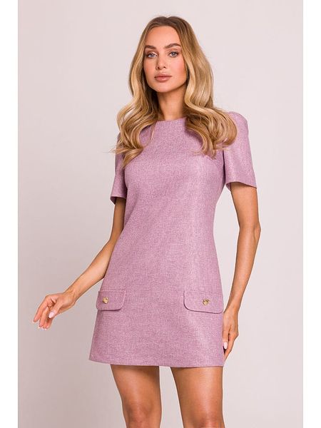 Made of emotion Sukienka w kolorze jasnoróżowym rozmiar: XL. Różowe sukienki Made Of Emotion, na co dzień, xl, bez wzorów, bez kołnierzyka, bez ramiączek, mini, proste. Za 193.70 zł.