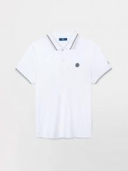 Polo TBS Atton. Białe koszulki polo Tbs, l, bez wzorów, z bawełny, bez kołnierzyka, bez ramiączek. Za 273.00 zł.