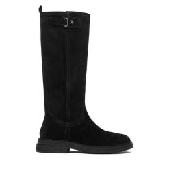 Kozaki U.S. Polo Assn. Czarne kozaki U.S. Polo Assn., bez obcasa, na płaskiej podeszwie, bez zapięcia. Za 549.99 zł.