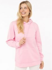 Zwillingsherz Bluza "Happiness Vibes" w kolorze jasnoróżowym rozmiar: S/M. Różowe bluzy Zwillingsherz, m, bez wzorów, z kapturem. Za 183.59 zł.