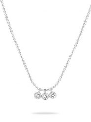 Tamaris Srebrny naszyjnik z elementami ozdobnymi - dł. 45 cm rozmiar: onesize. Szare naszyjniki Tamaris, z cyrkonią, srebrne. Za 192.33 zł.