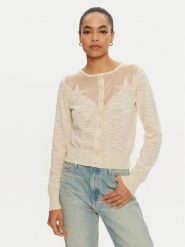 PINKO Kardigan Mask 103551 A1WR Beżowy Regular Fit. Brązowe kardigany Pinko, l, bez wzorów, z bawełny. Za 379.99 zł.