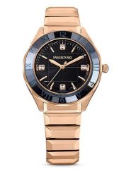 Swarovski Zegarek kwarcowy w kolorze różowozłoto-czarnym rozmiar: onesize. Czarne, analogowe zegarki SWAROVSKI, ze stali. Za 817.99 zł.