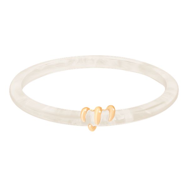 Bransoletka Forza z kremowej żywicy, pozłacana. Białe bransoletki Lilou, pozłacane. Za 189.00 zł.