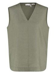 Gerry Weber Lniana bluzka w kolorze khaki rozmiar: 44. Brązowe bluzki Gerry Weber, bez wzorów, ze lnu, bez kołnierzyka, bez ramiączek. Za 101.23 zł.