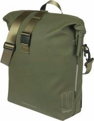 Wodoodporna torba rowerowa z poliuretanu Basil Soho Mik. Zielone torby na ramię BASIL, bez wzorów, z materiału, eleganckie, na ramię, duże, bez dodatków. Za 590.95 zł.