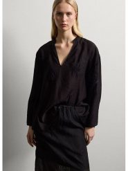 STEFANEL Bluzka w kolorze czarnym rozmiar: S. Czarne bluzki Stefanel, s, bez wzorów, bez kołnierzyka, bez ramiączek. Za 173.99 zł.