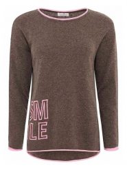 Zwillingsherz Sweter "Smile" w kolorze brązowym rozmiar: L. Brązowe swetry Zwillingsherz, l, bez wzorów, z kaszmiru, bez ramiączek. Za 198.45 zł.