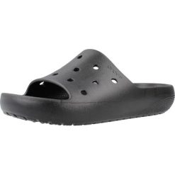 Sandały CROCS CLASSIC SLIDE V2 Czarny. Czarne sandały Crocs, bez wzorów, z materiału, sportowe, bez obcasa, bez zapięcia. Za 198.00 zł.
