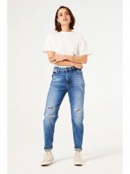 Garcia Dżinsy - Tapered fit - w kolorze niebieskim rozmiar: W27. Niebieskie jeansy Garcia, bez wzorów, z podwyższonym stanem. Za 110.04 zł.