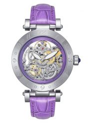 Empress Zegarek automatyczny "Theodora" w kolorze srebrno-fioletowym rozmiar: onesize. Różowe, analogowe zegarki Empress, ze stali. Za 587.99 zł.