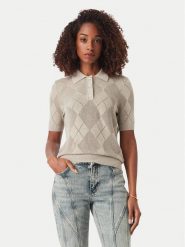 Guess Polo W6YR17 Z0958 Beżowy Regular Fit. Brązowe koszulki polo Guess, m, z aplikacjami, z syntetyku, bez kołnierzyka, bez ramiączek. Za 394.99 zł.
