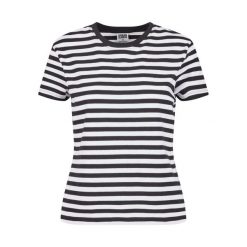 T-shirt Damski W Paski Standardowy. Białe t-shirty Urban Classics, s, bez wzorów, bez kołnierzyka, bez ramiączek. Za 64.99 zł.