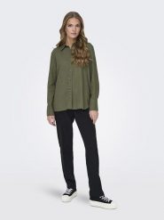 JDY Koszula w kolorze khaki rozmiar: XL. Brązowe koszule JDY, xl, bez wzorów, bez kołnierzyka, bez ramiączek. Za 79.21 zł.