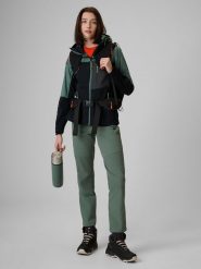 4F Spodnie trekkingowe szybkoschnące damskie - khaki L. Brązowe spodnie sportowe 4f, l, bez wzorów, z materiału. Za 299.99 zł.