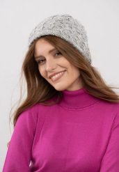Zimowa czapka H-BRAID. Szare czapki Volcano, bez wzorów, z dzianiny. Za 69.99 zł.