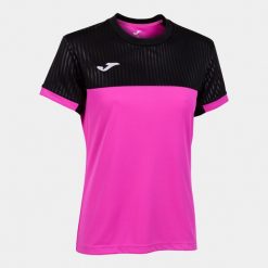 Koszulka do tenisa z krótkim rekawem damska Joma SHORT SLEEVE T- SHIRT. Czarne t-shirty Joma, s, bez wzorów, bez kołnierzyka, bez ramiączek. Za 110.00 zł.