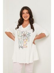 Curvy Lady Bluzka w kolorze białym rozmiar: 48/50. Białe bluzki Curvy Lady, bez wzorów, klasyczne, bez kołnierzyka, bez ramiączek. Za 109.78 zł.