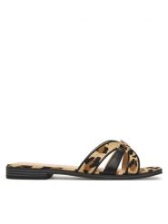 Guess Klapki FLJREA PEL19 Beżowy. Brązowe klapki Guess, z aplikacjami, ze skóry, bez obcasa. Za 499.99 zł.