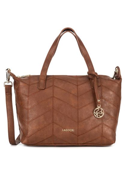 Lasocki Torebka C-LSK-K-018-06 Brązowy. Brązowe torebki klasyczne Lasocki, bez wzorów, z tworzywa sztucznego, bez dodatków. Za 179.99 zł.