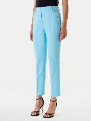 Morgan Chinosy 251-PKY.F Turkusowy Slim Fit. Niebieskie spodnie materiałowe Morgan, bez wzorów, z syntetyku. Za 259.99 zł.