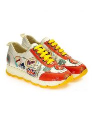 Goby Skórzane sneakersy w kolorze kremowo-czerwono-żółtym rozmiar: 40. Brązowe trampki Goby, bez wzorów, bez zapięcia. Za 219.08 zł.