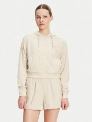 Guess Bluza V5GQ00 KCT02 Beżowy Regular Fit. Brązowe bluzy Guess, l, z aplikacjami, z syntetyku, bez kaptura. Za 169.99 zł.