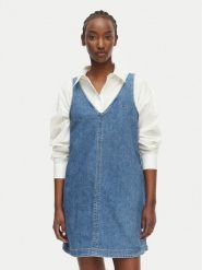 Tommy Jeans Sukienka jeansowa DW0DW22876 Niebieski Relaxed Fit. Niebieskie sukienki Tommy Jeans, xl, bez wzorów, z bawełny, bez kołnierzyka, bez ramiączek. Za 369.99 zł.