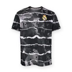 Nowoczesna szara koszulka treningowa z wzorem fal - L. Szare bluzki REAL MADRID, l, bez wzorów, sportowe, bez kołnierzyka, bez ramiączek. W wyprzedaży za 163.10 zł.