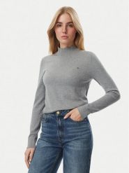 Tommy Hilfiger Sweter WW0WW51383 Szary Slim Fit. Szare swetry TOMMY HILFIGER, xxs, bez wzorów, z bawełny, bez ramiączek. Za 347.99 zł.