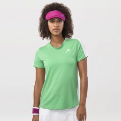 T-Shirt damski TIE-BREAK. Zielone koszulki sportowe Head, bez wzorów, bez ramiączek, tenisowe. W wyprzedaży za 182.00 zł.