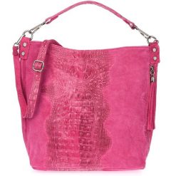 Shopperka skórzana BELTIMORE W10 fuksja. Czerwone shopper bez wzorów, ze skóry, bez dodatków. Za 241.99 zł.