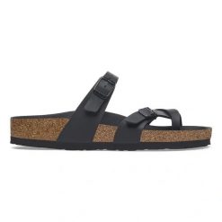 Birkenstock Mayari BF Triples Black Japonki damskie. Czarne klapki Birkenstock, bez wzorów, bez obcasa. Za 399.99 zł.